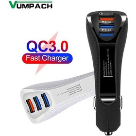 Resim Qc Hızlı Şarj 3.0 Hızlı Araç Adaptörü Otomatik Cep Telefonu Şarj Cihazı 3 Port Samsung Xiaomi Huaweı İphone Uyumlu X 8 7 Hızlı Telefon Şarj Cihazı 