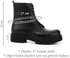 Resim GÖNDERİR Kadın Fermuarlı Hakiki Deri Postal Bot DKZB02842685 