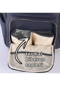 Resim M&y Dust Deri Anne Bebek Bakım Sırt Çantası 7130 Lacivert 001 