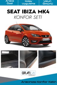 Resim GRAFİCAR Seat Ibiza Mk4 2011-2016 Konfor Seti İç Trim Kumaş Kadife Kaplama Ses Izolasyon Amaçlı Uyumlu 