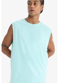 Resim Defacto Defactofit Boxy Fit Bisiklet Yaka Sporcu Atlet A1821ax25hstr203 Turkuaz 