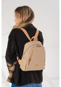 Resim Just Polo Kadın 9 Bölmeli Büyük Boy Sırt Yıkamalı Çantası Bej 