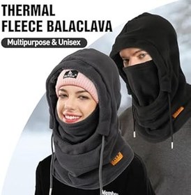 Resim AYPOW Termal polar kar maskesi, kış, rüzgar geçirmez kar maskesi, sıcak polar astar, kayak maskesi, yumuşak ayarlanabilir kapüşon, şapka, motosiklet, bisiklet, erkek, kadın, dış mekan kayak için 