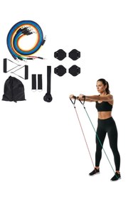 Resim Epilons 11 Parça Çok Fonksiyonlu Kapı Arkası Egzersiz Bandı Ev Tipi Spor Seti 