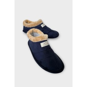 Resim Unisex Içi Yünlü Kışlık Ev Ayakkabısı Panduf Lacivert 