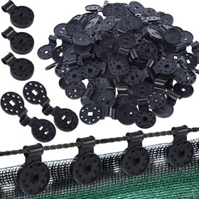 Resim 100 Adet Siyah Gölgelik Kumaş Klipsleri - Dayanıklı PP Yuvarlak Plastik Bağlantı Elemanları Güneş Gölgelikleri, Veranda File Tenteler ve Bahçe Örtüleri için 