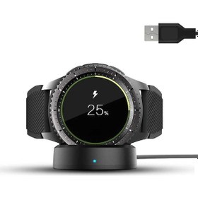 Resim Samsung Galaxy Watch Gear S2 S3 S4 Sort Usb Akıllı Saat Şarj Kablosu Standı 