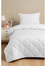 Resim Ecotermo Tek Kişilik Microfiber Antialerjik Silikon Yorgan Çeyizlik Otel Yorganı 155x215 Cm Beyaz 