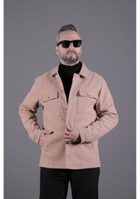 Resim Ohepmoda Dikiş Detaylı Erkek Kaşe Kaban Mont Camel 