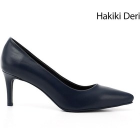 Resim Gönderi(R) Gönderi R Lacivert Sivri Burun İnce Topuklu Hakiki Deri Stiletto Lacivert 