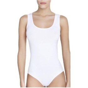 Resim Çift Kaplan Kadın Geniş Askılı Çıtçıtlı Body 761 