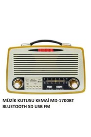 Resim Genel Markalar Nostalji Radyo Md-1700bt Bluetooth Fm Radyo Usb Sd Kart 1700t Md-1700bt 