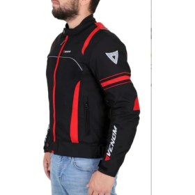 Resim Venom Motosiklet Spin Yazlık Mont Siyah-Kırmızı Motorcu Montu 
