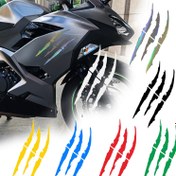 Resim Motosiklet Araba Çıkartması Evrensel Canavar Pençesi Çizik Çizgi Çıkartması Reflektif Su Geçirmez Moto Dekorasyon Aksesuarları 