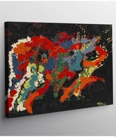 Resim StellaStore Karel Appel Soyut Kırmızı Işıklı Tablo, 30 x 40 