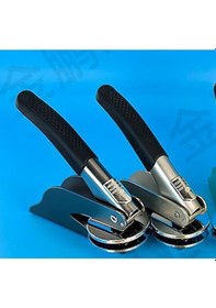 Resim Soğuk Mühür Kabartma Damga Çelik Baskı Presi Lastik Sap Champagne Karışık 