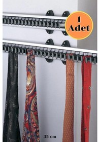 Resim Dolap İçi Sürgülü Kravatlık 35 Cm Siyah - Gümüş 