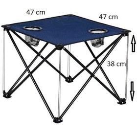 Resim Katlanabilir Kamp Piknik Bahçe Masası Lacivert 