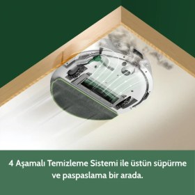 Resim iRobot Roomba 105 Combo AutoEmpty Robot Süpürge ve Paspas (Beyaz) 