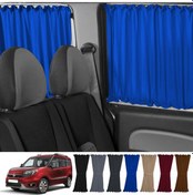 Resim Pandami Fiat Doblo Iı Kısa Şase 2010-2023 Uyumlu Mavi Raylı Oto Perde Takımı 