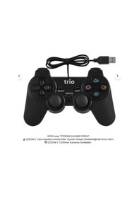 Resim Biraytech Trio Tr-900 Çift Titreşimli Double Vibration Usb Pc Gamepad Joystick 