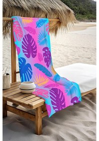 Resim Dijital Baskı Plaj Deniz Havlusu Yaprak Desenli Peştamal Hvl0177 Renkli 