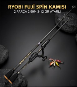 Resim Ryobi Fuji Spin Olta Kamışı 239cm 3-12g Atar 2 Parça Orijinal Fuji Halkalar Siyah 