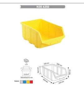 Resim A350 Plastik Avadanlık Gri, 10 Adet, Dayanıklı ve Şık Tasarım 
