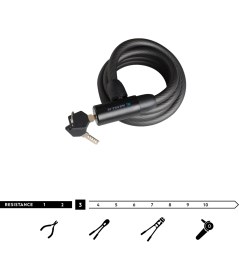 Resim Decathlon 120 Bisiklet Kilidi Siyah 