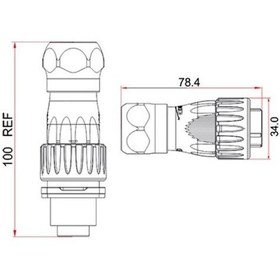 Resim DH-24-C/RJ45/015/PE-43-001 Su Geçirmez Ethernet Konnektörü - Erke 