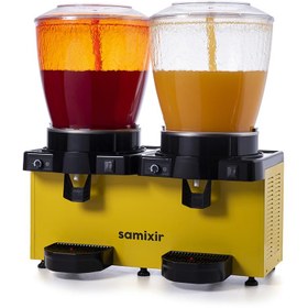 Resim Samixir SS44 Panaromik Analog Twin Soğuk İçecek Dispenseri, 22+22 L, Fıskiyeli, Sarı 