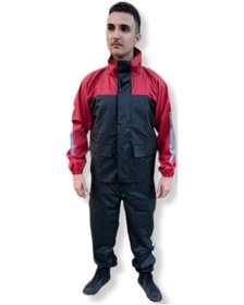 Resim Geborgenheit Cepli Motorcu Motosiklet Yağmurluk Kırmızı 