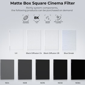 Resim K&F NANO-X Black Mist 1/8 4x5.65 Filtre Tilta ve SmallRig ve Diğer Matbox ile Uyumlu 4mm HD Optik Cam 
