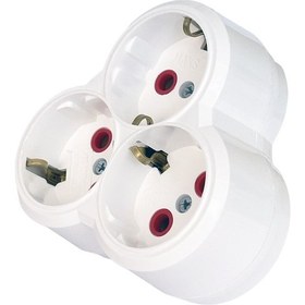 Resim Mutlusan MUT-001 Yonca Tipi Sıva Üstü Topraklı 3'lü Fiş Priz (S/Ü) 