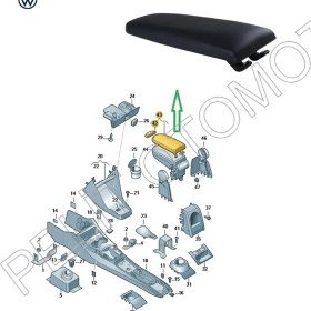 Resim Pelit Otomotiv Polo Orta Konsol Kol Dayama Kapağı Deri 6R0867173 