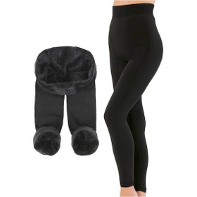 Resim Moda Orsima Kadın Siyah Termal Kışlık Içi Peluş Taytsiyahlstd Siyah 
