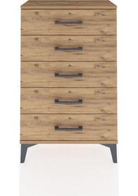 Resim Arges Komodin 5 Çekmeceli 60x30x96 Çam-çam Çam 