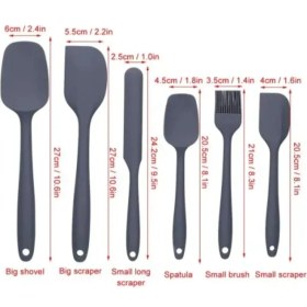 Resim 6'lı Gri Silikon Spatula ve Fırça Seti, Mutfakta Pratik Kullanım Sağlar 