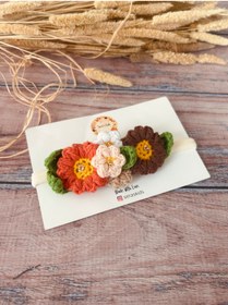 Resim seraskids El Örgüsü Çiçekli Kız Bebek Ve Çocuk Yumuşak Lastik Bandana 