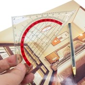 Resim 2 adet 90mm x 45° Mimarlar, Ofis Tasarımcıları, Taslak, Matematik, Geometri & Dikiş için Plastik Kare Üçgen Cetveller 