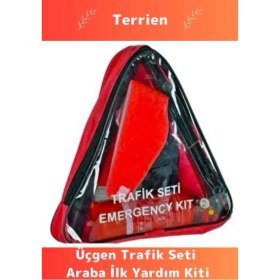 Resim Tse Belgeli Tüvtürk Uyumlu Bez Çantalı Karayollarına Uygun Araba Oto Araba Üçgen Trafik Seti 