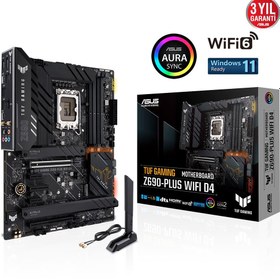 Resim ASUS TUF GAMING Z690-PLUS WIFI D4 INTEL LGA1700 DDR4 5333 DP 4xM2 USB 3.2 ATX ANAKART 