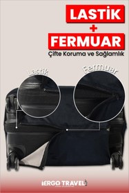 Resim Ergo Travel Valiz Koruma Kılıfı Kadife Kılıf - Siyah - Büyük Boy | 
