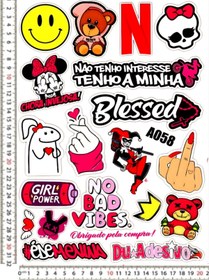 Resim Phoenix NO BAD VİBES AYICIK GÜLEN YÜZ GIRL POWER 20 PARÇA STİCKER ÇIKARTMA 