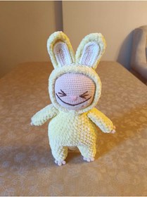 Resim Wanderlust Sevimli Oyun Arkadaşı Labubu Bebek El Yapımı Amigurumi Bebek 25cm 