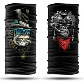 Resim dairaksesuar 2'li Set Bandana Erkek Bandana Kadın Bandana Motosiklet Bandana Boyunluk Balaklava Outdoor 