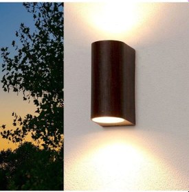 Resim Yeşil Işık Ledli Siyah Kasa Çift Yönlü Dekoratif Iç Ve Dış Mekan Duvar Apliği Siyah 