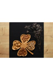 Resim Boho Bazzar Bambu Clover Kahvaltılık/ Çerezlik 26*26*1,2cm 