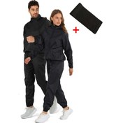 Resim Avessa Termal Yağ Yakıcı Sauna Terleme Eşofmanı + Termal Kemer Siyah 