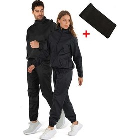 Resim Avessa Termal Yağ Yakıcı Sauna Terleme Eşofmanı + Termal Kemer Siyah 